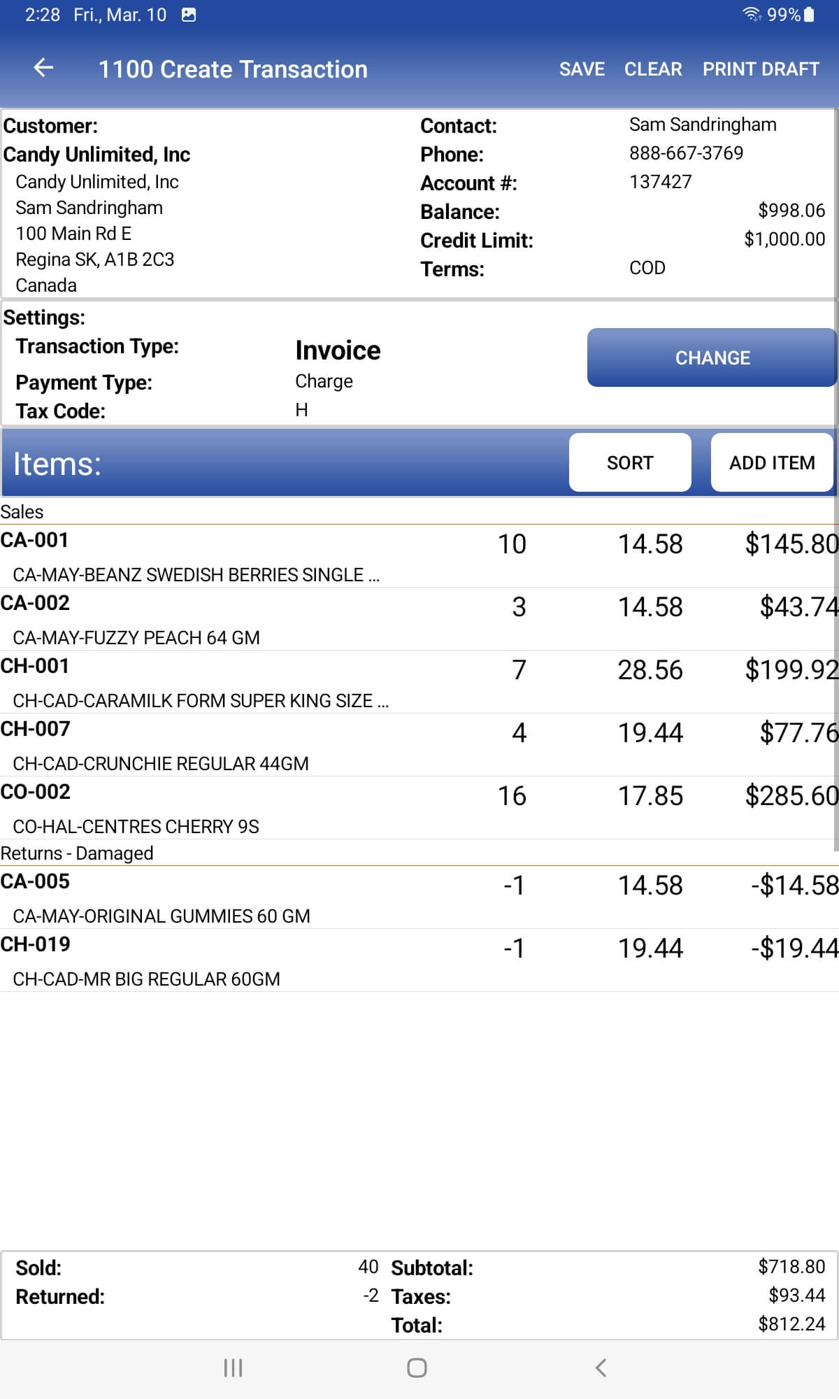 screenshot of Solid Route Accounting